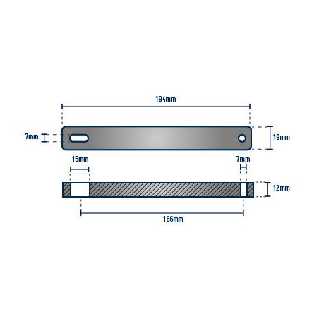 Anode barreau 30/40CV MERCURY - ORANGEMARINE