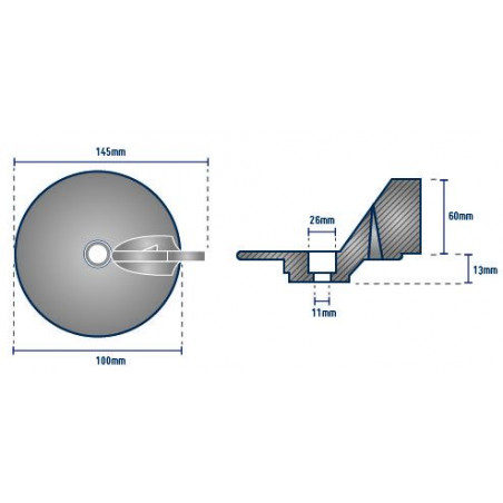 Anode queue de carpe 60CV MERCURY - ORANGEMARINE