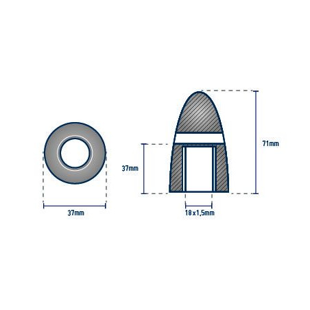 Anode ecrou embout d’arbre D35 VOLVO - ORANGEMARINE