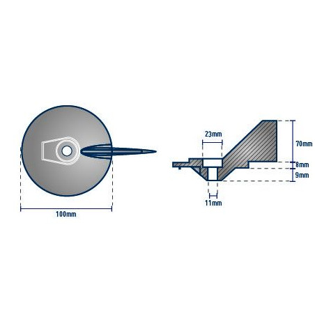 Anode queue de carpe V4-V6 (Z-Drive) YAMAHA - ORANGEMARINE