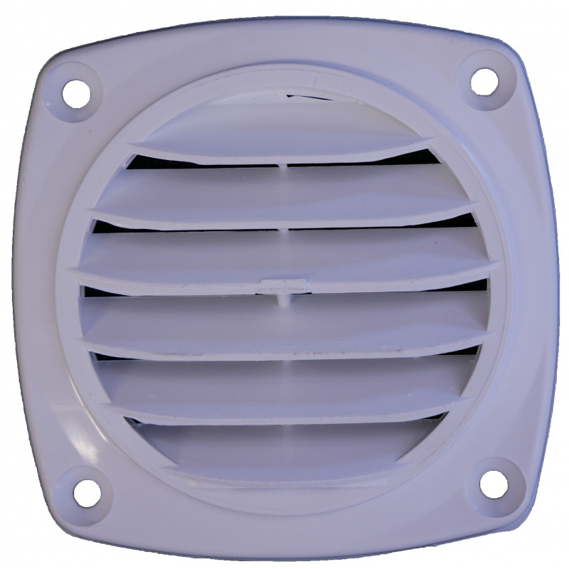 Grille d'aération ronde + manchon blanche Ø 70 mm - Nautistock