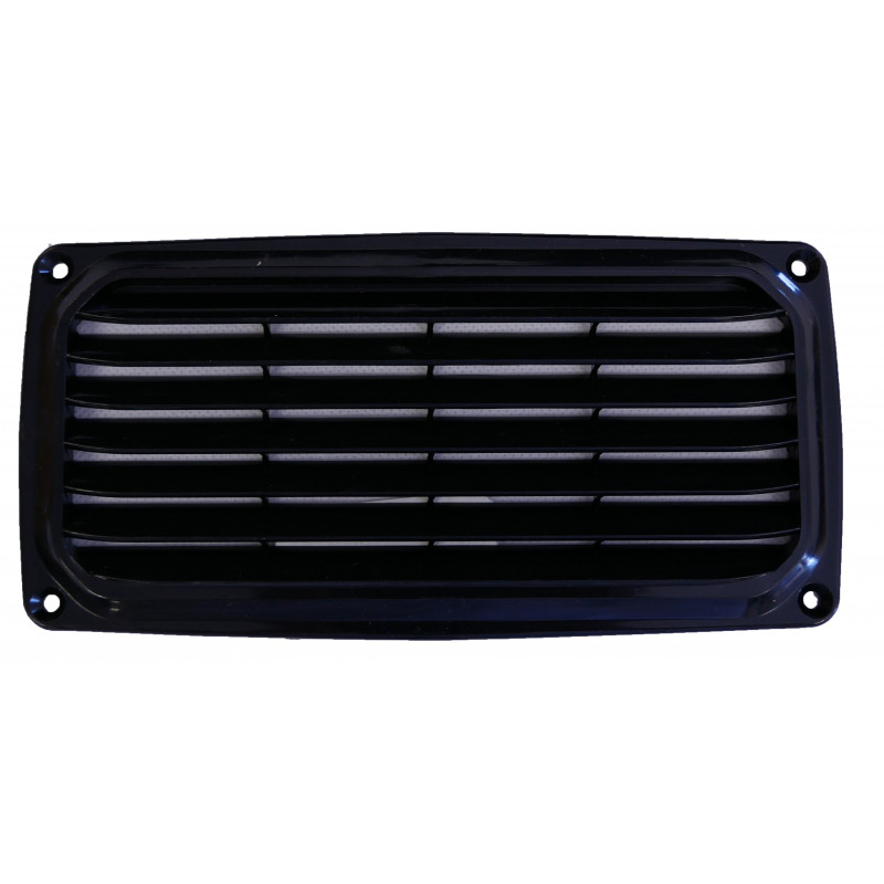 Grille d'aération plastique rectangulaire noir - NUOVA RADE