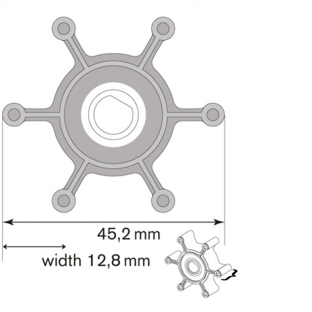 Turbine nitrile 6 pales pompe F3 - JOHNSON PUMP