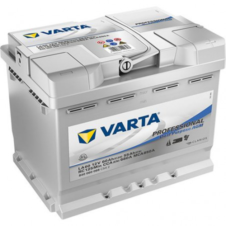 Batterie marine 12V DUAL AGM PROFESSIONAL - VARTA 60 Ah