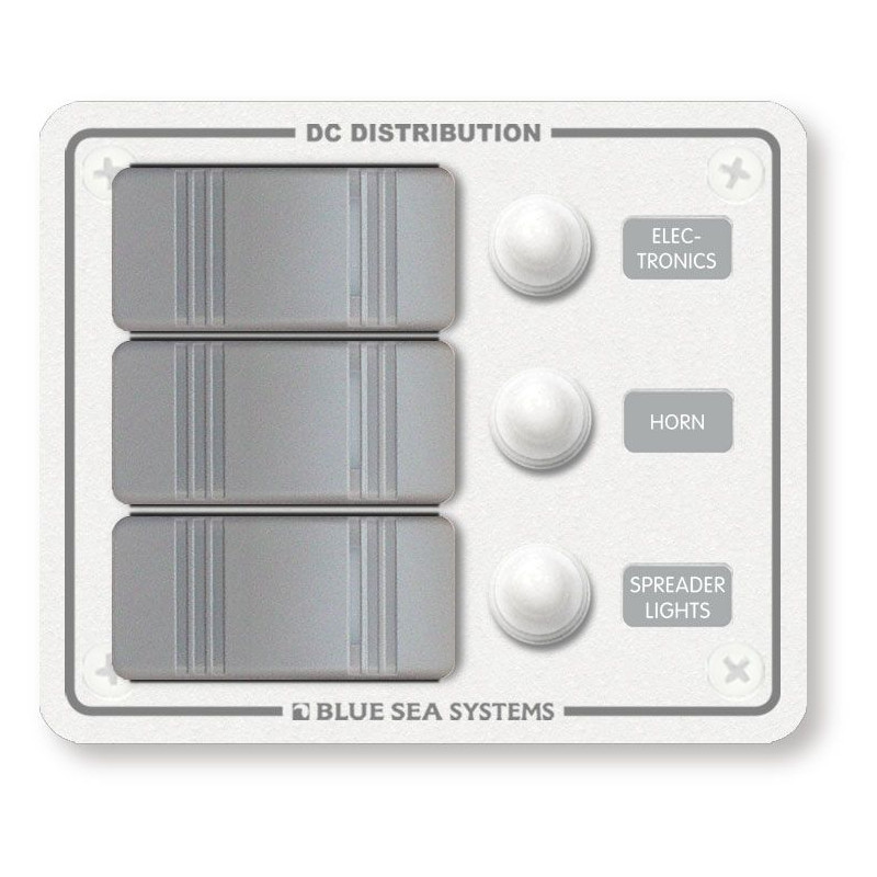 Tableau électrique étanche - 6 positions en ABS gris - KMNAUTISME