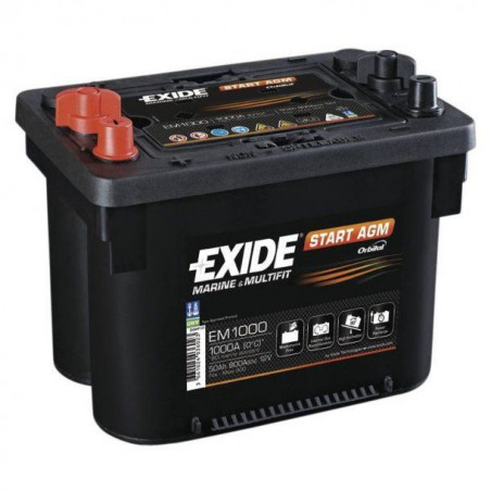 BATTERIE EXIDE START AGM SPÉCIAL PROPULSEUR 50 Ah