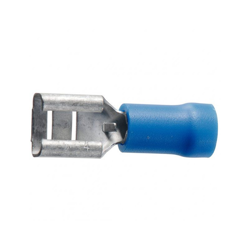 Cosse clip électrique bleue femelle 6,3 mm - lot de 10