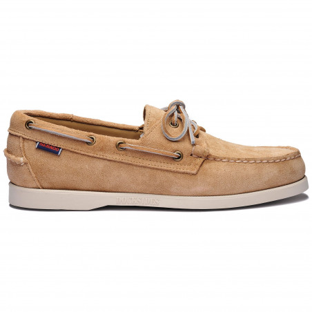 Chaussure bateau Portland Flesh out cuir suède Camel Femme SEBAGO