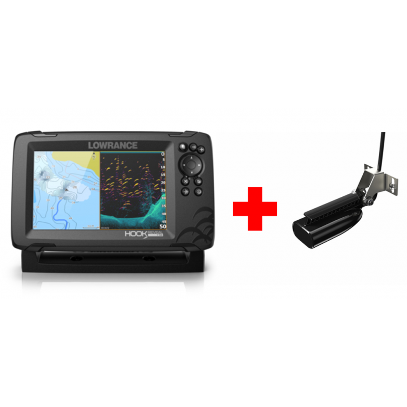Sondeur GPS Lowrance Hook Reveal 7 CHIRP HDI + Sonde 83/200/455/800 KHz -   - Dingue d'eau, comme vous !