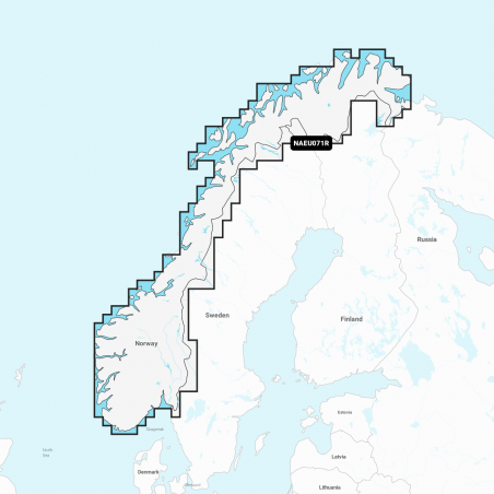 Carte Marine Navionics+ Regular - Norvège, Lacs & Rivières NAEU071R