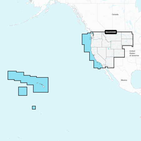 Carte Marine Navionics+ Regular - Ouest des Etats-Unis NAUS008R