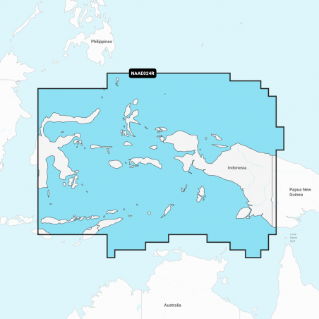 Carte Marine Navionics+ Platinum+ Regular - Centre Ouest Papouasie et Est Sulawesi NPAE024R
