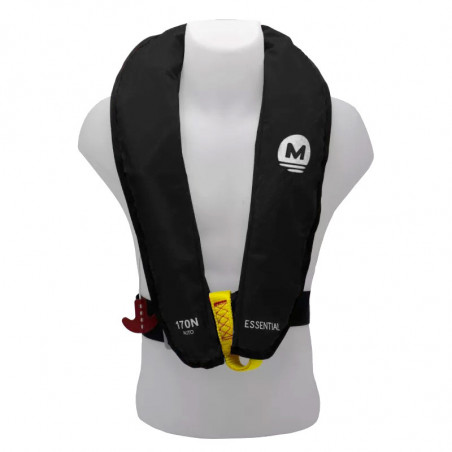 Gilet de sauvetage gonflable automatique 170N ESSENTIAL Noir - ORANGEMARINE