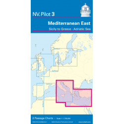 Carte NV CHARTS Pilot 3 - Mediterranee Est - Sicily à Grece - Mer Adriatique