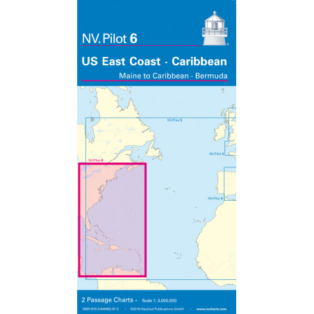 Carte NV CHARTS Pilot 6 - Côte Est Amériques - Maine aux Caraibes - Bermudes