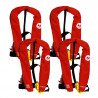 Pack 4 gilets gonflable automatiques 170N avec harnais Essential Rouge - ORANGEMARINE