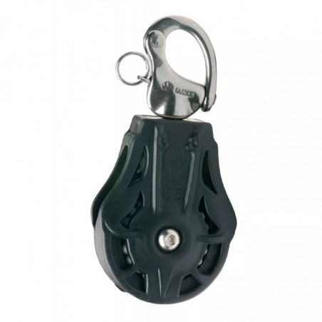 Poulie simple émerillon mousqueton drisse réa de 70 mm- WICHARD