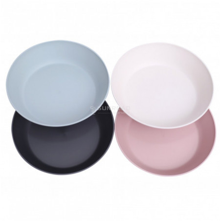 Lot de 4 assiettes creuses en PLA 100% recyclables - INCASA