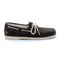 Chaussure bateau docksides portland washed canvas marron foncé - sebago