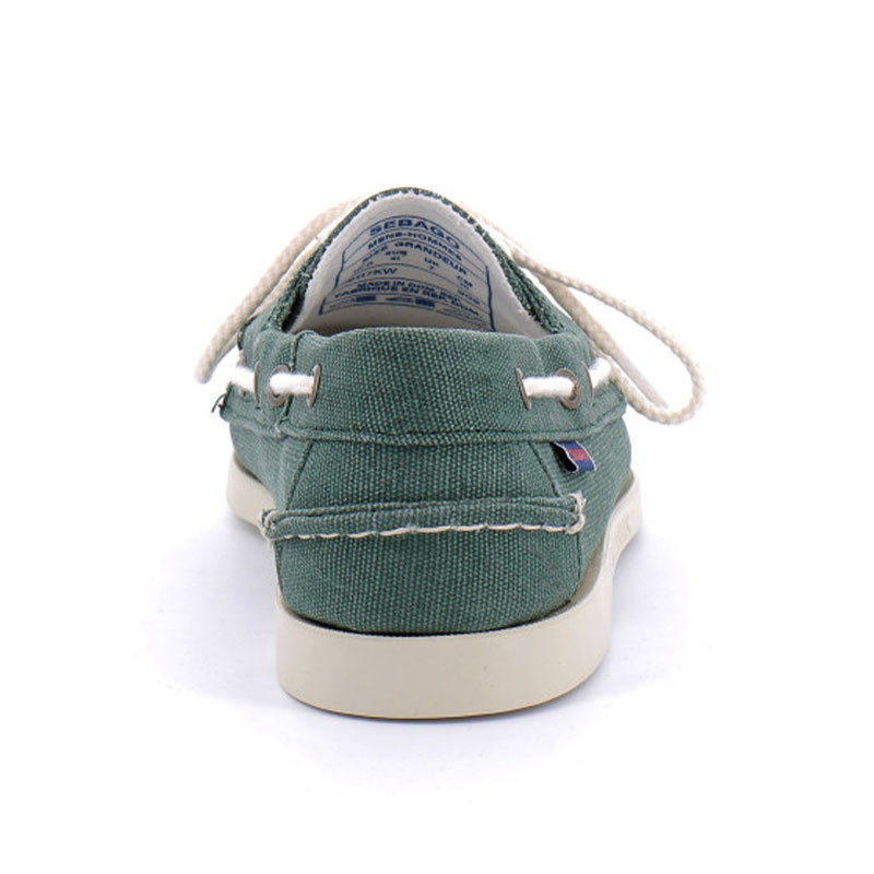 Chaussure bateau docksides portland washed canvas vert sebago