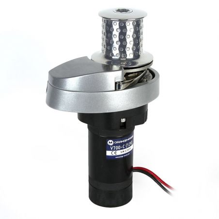 Guindeau électrique 700w 12V - inox - 8mm DIN/ISO vertical avec poupée - ORANGEMARINE