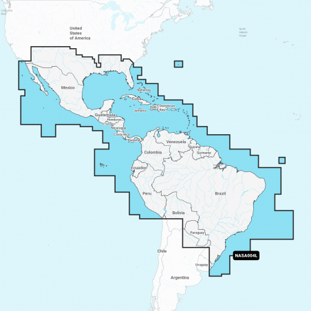 Carte Navionics+ Large - Mexique, Caraïbes au Brésil NASA004L