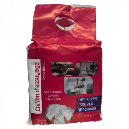 Chiffon coton blanc de nettoyage - 1 kg - SOLOPLAST