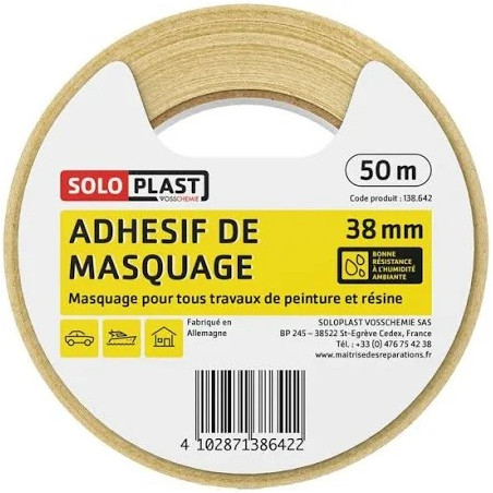 Adhesif de masquage 38 mm x 50 m - SOLOPLAST