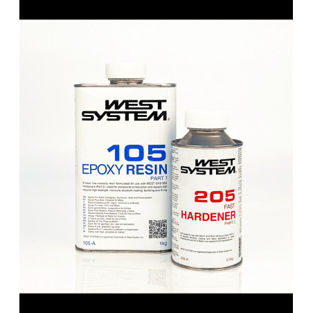 Kit époxy rapide 105/205A (1,2 kg)  - WEST SYSTEM