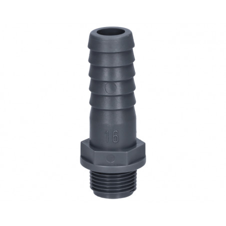 Raccord droit mâle cannelé polypropylène renforcé fibre - randex