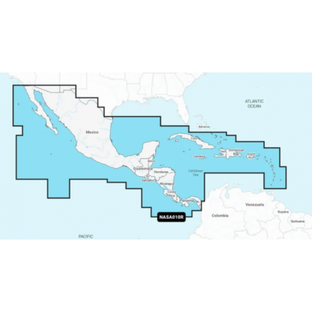 Carte marine NAVIONICS+ Regular - Amérique Centrale et Caraïbes NASA010R - NAVIONICS