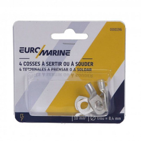 4 Cosses à sertir ou à souder - pour cable 35 mm² - diamètre 8 mm