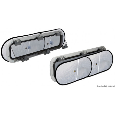 Store occultant + moustiquaire pour hublot maxi 180 x 650 mm