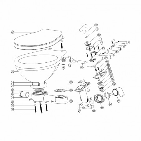 Base de rechange pour WC manuel LT-0 et LT-1 - NUOVA RADE