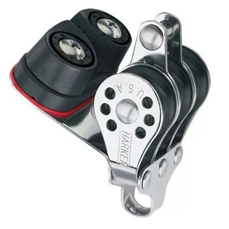Poulie Micro Block  triple taquet et ringot réa de 22 mm - HARKEN