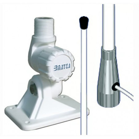Antenne VHF PRO vedette - 1,5m 3db - avec rotule plastique - BANTEN