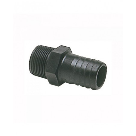 Embout male en polycarbonate noir 1/2