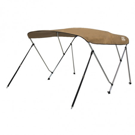 Bimini aluminium 3 arceaux beige - Hauteur 117 cm - COVERSY
