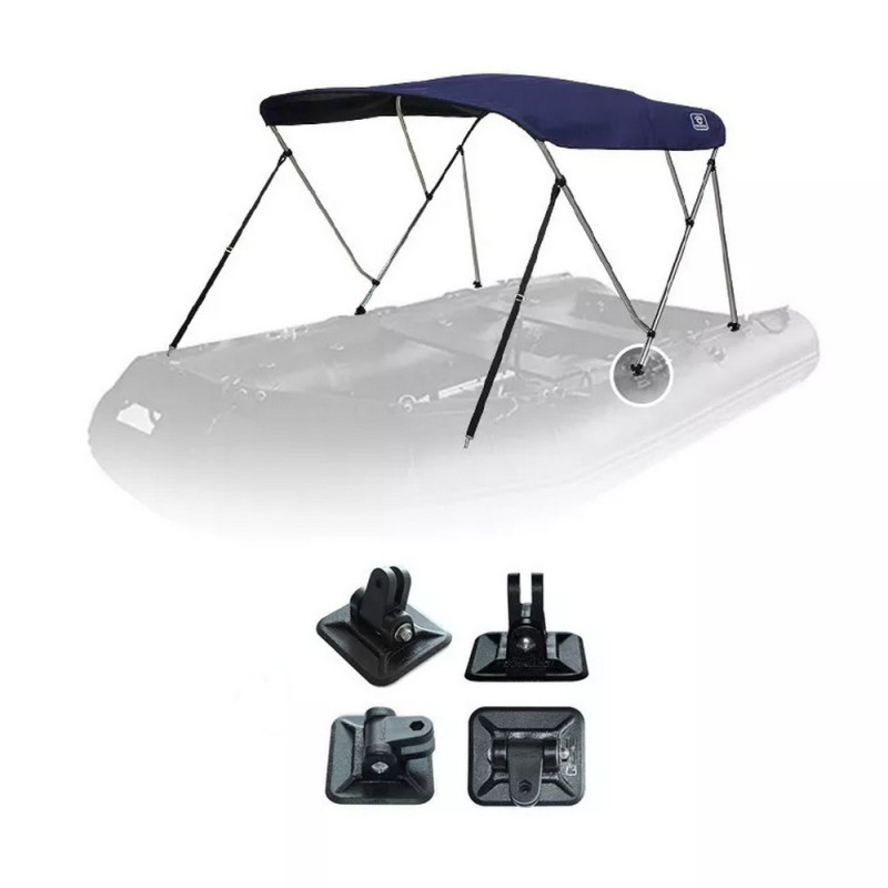 Bimini Pour Bateau Housse De Rangement Bimini Top QUARKZMAN - Polyester 600D - Bleu - Pour Bateaux 73-78" Largeur Arceau Sport