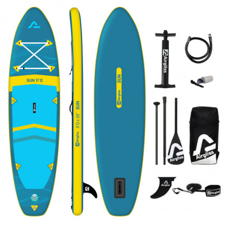 PACK PADDLE GONFLABLE AIRGLISS SUN 11.0 JUSQU'A 2 PERSONNES (max. 170kg)