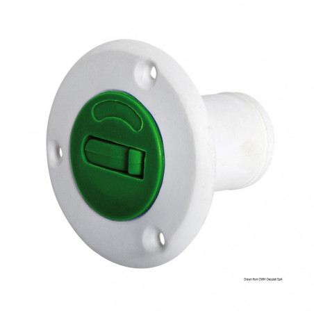 Bouchon carb. nylon-fibre verre fuel vert 38 mm - osculati