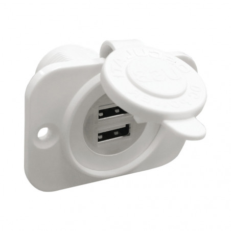 Double prise usb blanche ecrou arriere + panneau - osculati