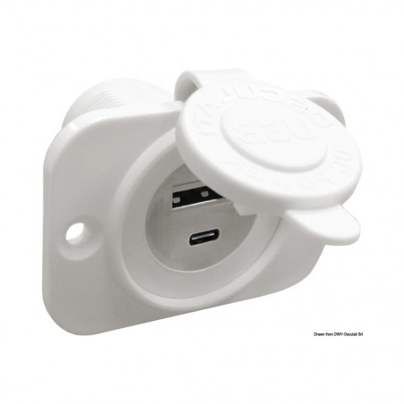 Prise usb type-a + type-c blanc - osculati