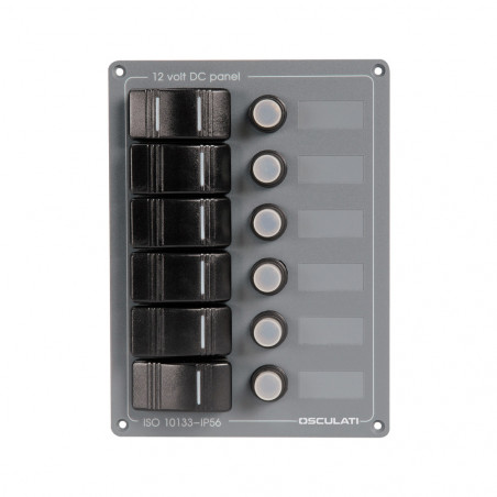 Tableau electrique vertical en aluminium 6 interrupteurs - osculati