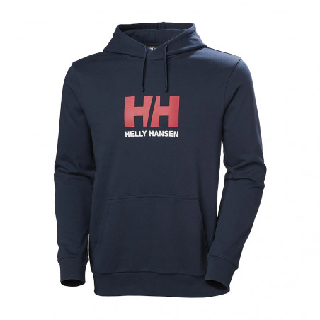 Sweat a capuche logo hoodie bleu marine - helly hansen