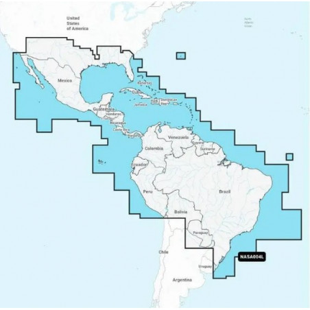 Carte Marine Navionics+ Platinum+ Large - Mexico, Caribbean to Brazil NPSA004L
