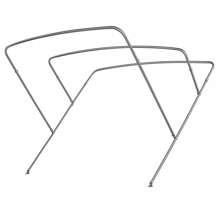 Armature pour bimini inox 3 arceaux - 200x140x200 cm