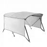 Bimini aluminium 3 arceaux avec taud de soleil latéral beige - hauteur 117 cm - COVERSY
