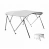 Bimini aluminium 4 arceaux avec taud de soleil lateral blanc - hauteur 137 cm - coversy