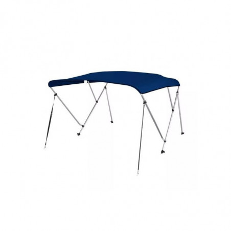 Occasion - bimini aluminium 3 arceaux - bleu - hauteur 117cm largeur 185 a 198 cm - coversy